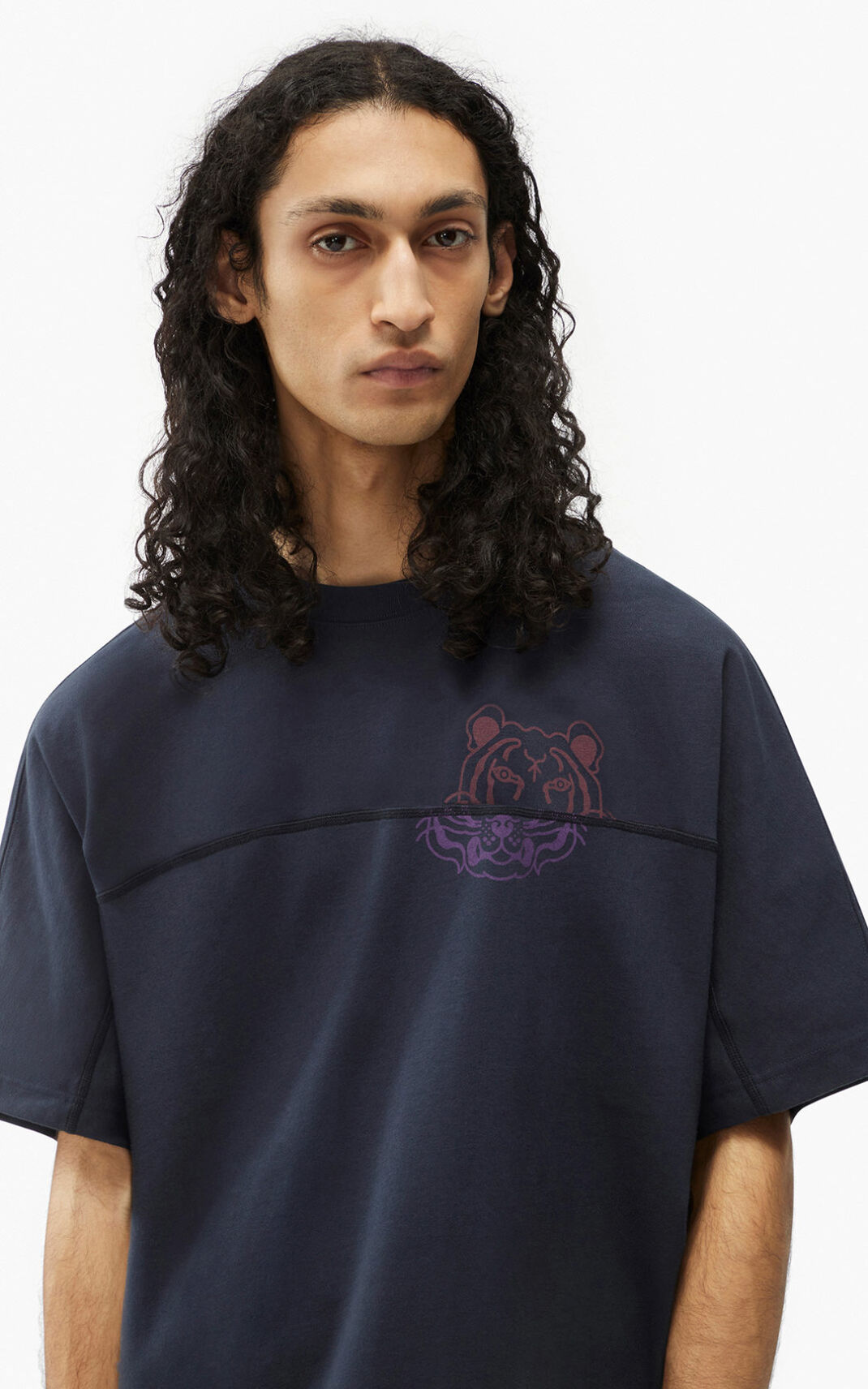 Kenzo K 虎 oversized Tシャツ メンズ 青 黒 - AKPRDX436